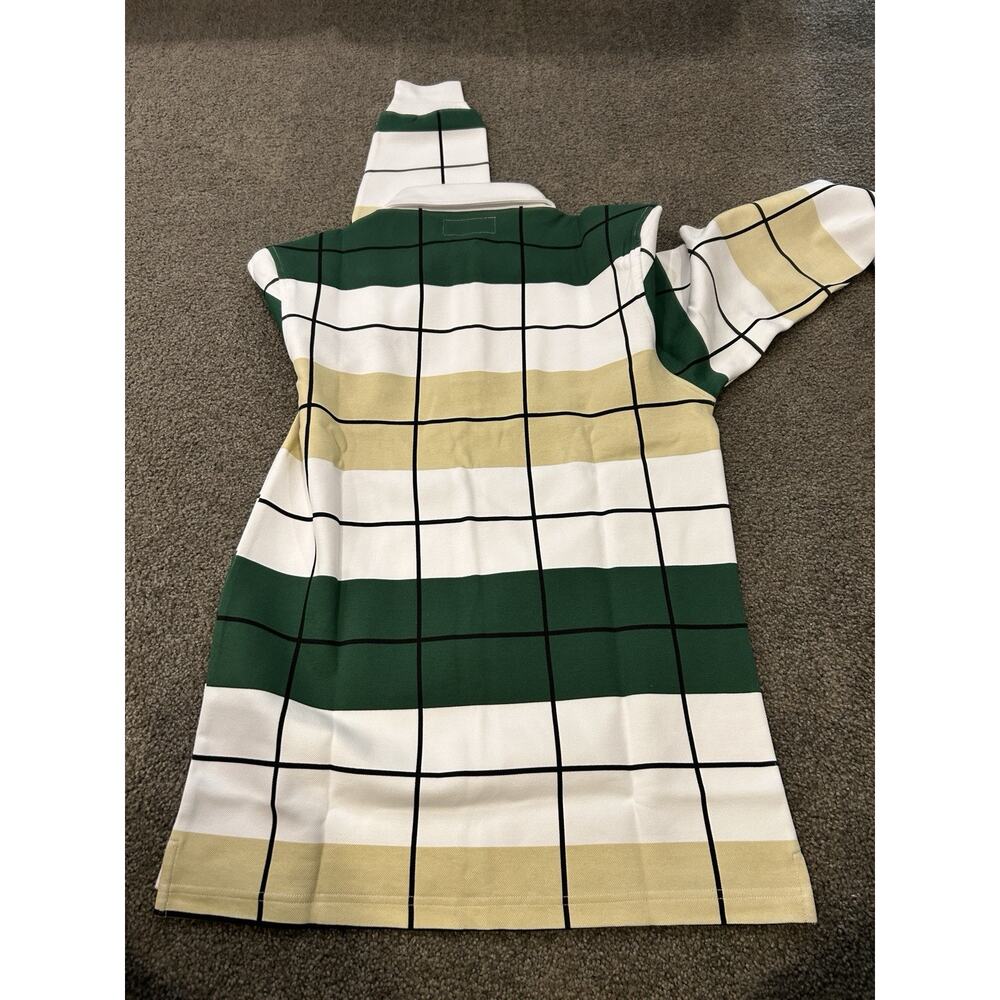 Bogey Boys Long sleeve Green Yellow Polo Offset‎ Check Men's Size Small - Picture 2 of 5